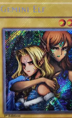 Yugioh Gemini Elf LON-000 1st Edition Secret Rare Holo Bleed - Image 2