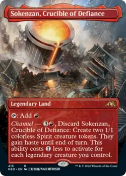 MTG SOKENZAN, CRUCIBLE OF DEFIANCE BORDERLESS Kamigawa: Neon Dynasty NM - Image 1