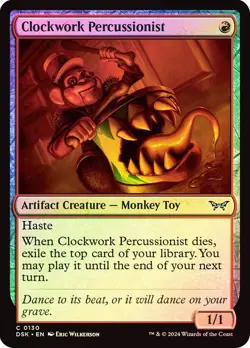 Clockwork Percussionist (0130) - Duskmourn: House of Horror - Common (Foil) - Image 1