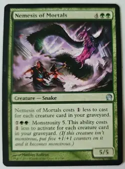 MTG Magic The Gathering Card Nemesis of Mortals Creature Snake Green Theros 2013 - Image 1