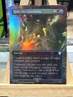 MTG *Rally the Galadhrim Full Art Foil X1* (NM) Lord of the Rings Commander - Image 1