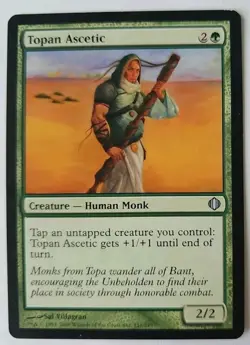 MTG Magic The Gathering Card Topan Ascetic Creature Human Monk Green Shards Of A - Image 1