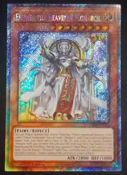 YuGiOh! Ehther the Heavenly Monarch RA04-EN018 Platinum Secret Rare - Near Mint - Image 1