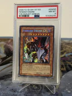 Yugioh Fiendish Engine Ω TDGS-EN095 Secret Rare 1st Edition PSA 8 - Image 3