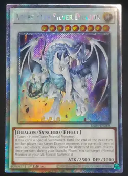 YuGiOh! Azure-Eyes Silver Dragon RA04-EN208 Platinum Secret Rare - Near Mint - Image 1