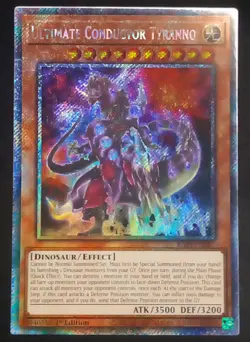 YuGiOh! Ultimate Conductor Tyranno RA04-EN287 Platinum Secret Rare - Near Mint - Image 1