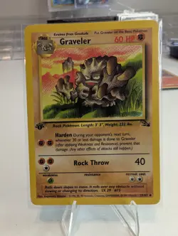 Graveler Pokemon Card First 1st Edition Fossil Vintage Kagemaru Himeno 37/62 - Image 1