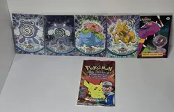 1999 Pokemon Topps TV Animation Series 1 Booster Pack With Foil Card Open NM/M - Image 1