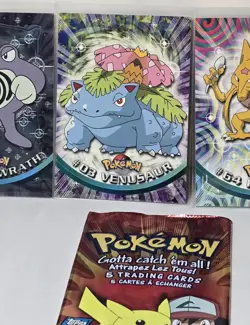1999 Pokemon Topps TV Animation Series 1 Booster Pack With Foil Card Open NM/M - Image 4