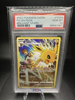 2022 Pokemon Brilliant Stars #TG04 Jolteon Full Art PSA 10 Gem Mint - Image 1