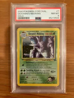 2000 Pokemon Gym Challenge Unlimited Giovanni's Nidoking 7/132 Holo PSA 8 NM-MT - Image 1
