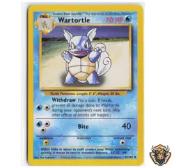 Wartortle 42/102 - Uncommon 1999 English Base Set Pokemon Card LP box10 - Image 1