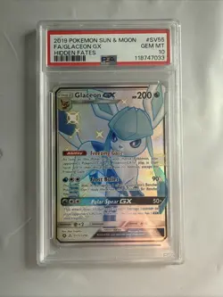 2019 Pokemon Sun & Moon F.A./ Glaceon GX Hidden Fates #SV55 PSA 10 - Image 1