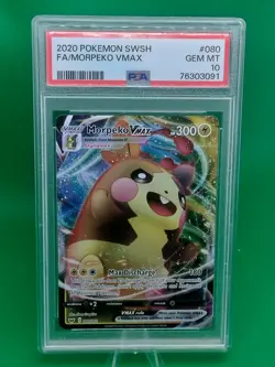 2020 Pokemon Morpeko VMAX 080/202 PSA 10 Gem Mint Sword & Shield SWSH Base - Image 1