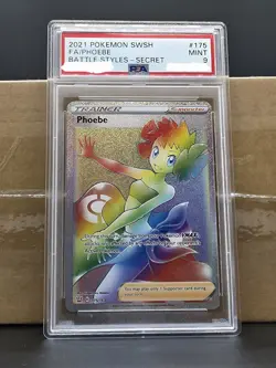 PSA 9 - 2021 Pokemon SWSH Battle Styles - Full Art Rare Phoebe - 175/163 - MINT - Image 1