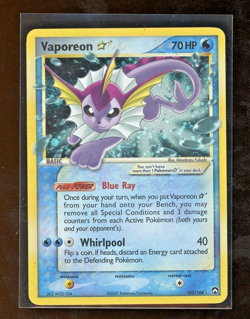 2007 EX Power Keepers GOLD STAR Shiny Vaporeon Holo Foil 102/108 Pokemon - Image 1