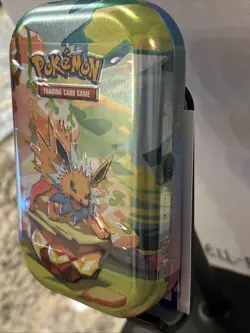 Pokemon Scarlet & Violet Prismatic Evolutions Mini Tin - Jolteon **New/Sealed** - Image 3