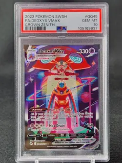 PSA 10 Deoxys VMAX GG45 Full Art Crown Zenith Pokemon Card - Image 2
