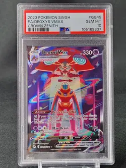 PSA 10 Deoxys VMAX GG45 Full Art Crown Zenith Pokemon Card - Image 3