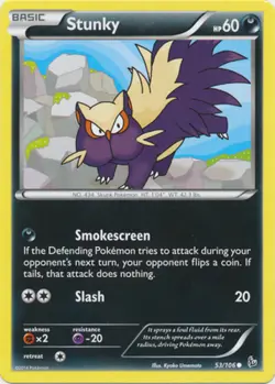 x4 Stunky - 53/106 - Common - Reverse Holo Pokemon XY Flashfire M/NM English - Image 1