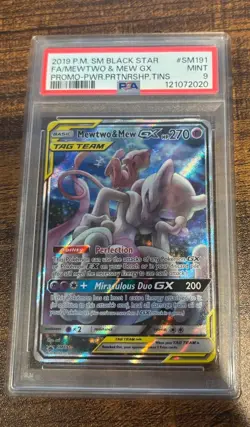 Pokemon TCG 2019 P.M. SM Mewtwo & Mew GX Black Star Promo PSA 9 - Image 3