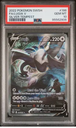 PSA 10 GEM MINT Lugia V 186/195 Silver Tempest Alt Art Pokemon - Image 1