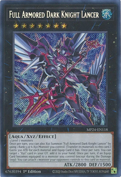 YUGIOH (MISPRINT) Full Armored Dark Knight Lancer MP24-EN118 Secret Rare - Image 1