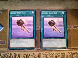 YUGIOH TCG 2X LUCKY IRON AXE YS11-EN030 COMMON 1ST EDITION - Image 1
