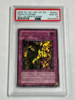YUGIOH PSA 10 Penalty Game FET-EN051 Ultimate Rare 1st Edition Pop 1 - Image 1