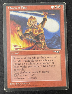 Omen of Fire - Alliances 1996 - Played - Vintage MTG Magic The Gathering - Image 1