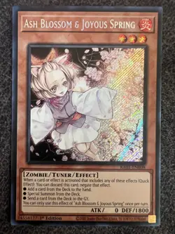 Yugioh Ash Blossom & Joyous Spring RA01-EN008 Secret Rare 1st Edition NM - Image 1