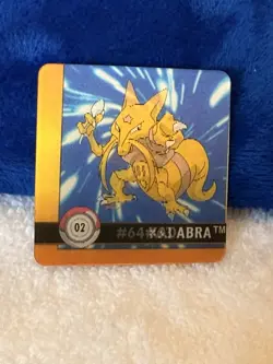1999 Abra / Kadabra Pokemon premier Flipz Action 3D Hologram error card! - Image 1