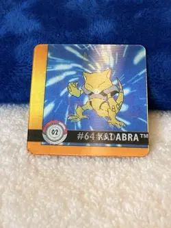 1999 Abra / Kadabra Pokemon premier Flipz Action 3D Hologram error card! - Image 3