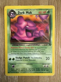 Dark Muk - Team Rocket Set - 41/82 - VINTAGE WOTC Pokemon Card - Unlimited - DMG - Image 1