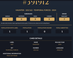 103/162 Haunter : ACE GRADED 7 SLAB : Trick or Trade 2024 : Pokemon TCG - Image 2