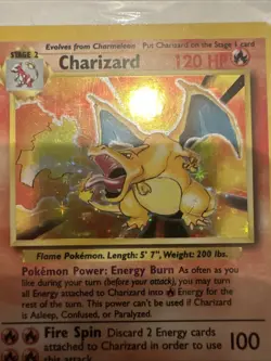 Pokemon Charizard Holo Unlimited Rare Card Base Set 4/102 1995 MP Moderate Play - Image 4