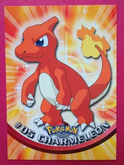 POKEMON Topps Card #5 CHARMELEON Non Holo Black Logo Near Mint TV Animation 1995 - Image 1