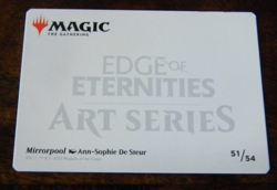 MTG EDGE OF ETERNITIES ART SERIES MIRRIRPOOL ANN_SOPHIE GOLD FOIL SIGNATURE - Image 3