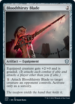 BLOODTHIRSTY BLADE ~mtg NM-M Commander 202Unc x1 - Image 1