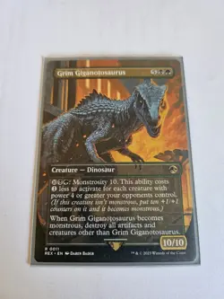 MTG Grim Giganotosaurus Jurassic World Collection REX R #0011 NM - Image 1