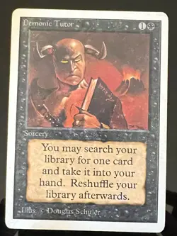 Magic the Gathering MTG Unlimited Demonic Tutor NM/MP (Beta Bob) - Image 1