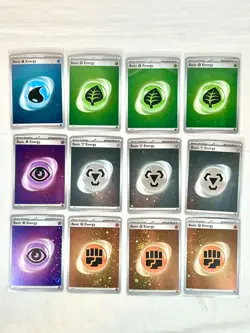 Lot Of 12 Pokemon TCG Scarlet & Violet 151 Cosmic Holo Basic Energy Cards SVE - Image 1