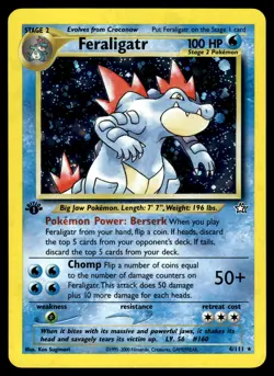 FRESH Pokemon Feraligatr 1st Edition Holo 4/111 Neo Genesis 2000 Pokemon Card - Image 1