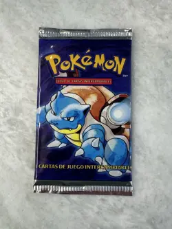 Pokemon Spanish Base Set Booster Pack Blastoise Art - Image 1