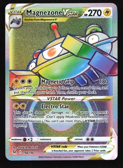 Pokemon Magnezone VSTAR 198/196 Lost Origin Rainbow Secret Rare Full Art Holo LP - Image 1