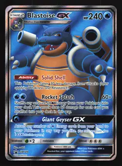 Pokemon Blastoise GX SM189 Sun & Moon Full Art Holo Black Star Promo HP - Image 1