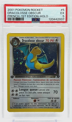 Pokemon 1st Edition Dark Dragonite French 5/82 Holo Rare PSA 5 Excellent TCG - Image 1