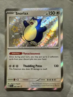 Pokemon TCG Snorlax 202/091 S&V: Paldean Fates Shiny Holo Rare NM Condition - Image 1