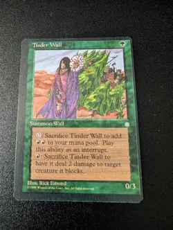 Tinder Wall - Ice Age - MTG Magic - Error Card - Miscut Misprint Off Center - Image 1