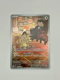 Pokemon TCG Destined Rivals Team Rockets Meowth Illustration Rare Card 203 - Image 1